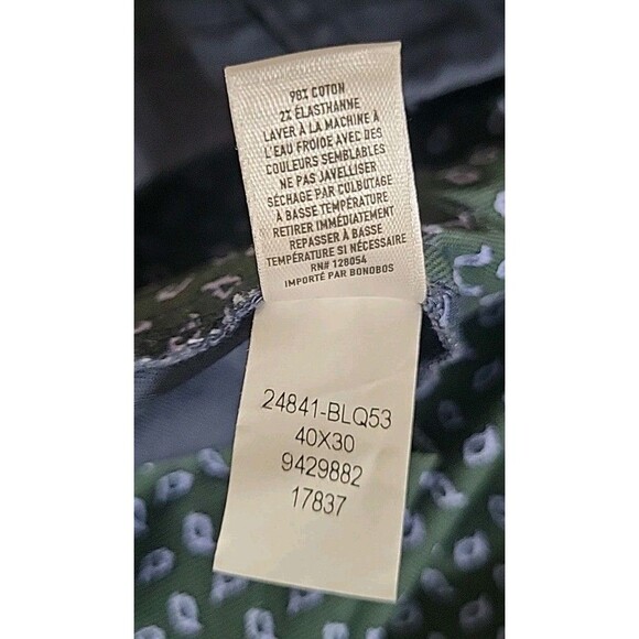 Bonobos Stretch Washed Chino Pants-Blue 40x30 New Casual Preppy Neutral- Skinny - Picture 9 of 11